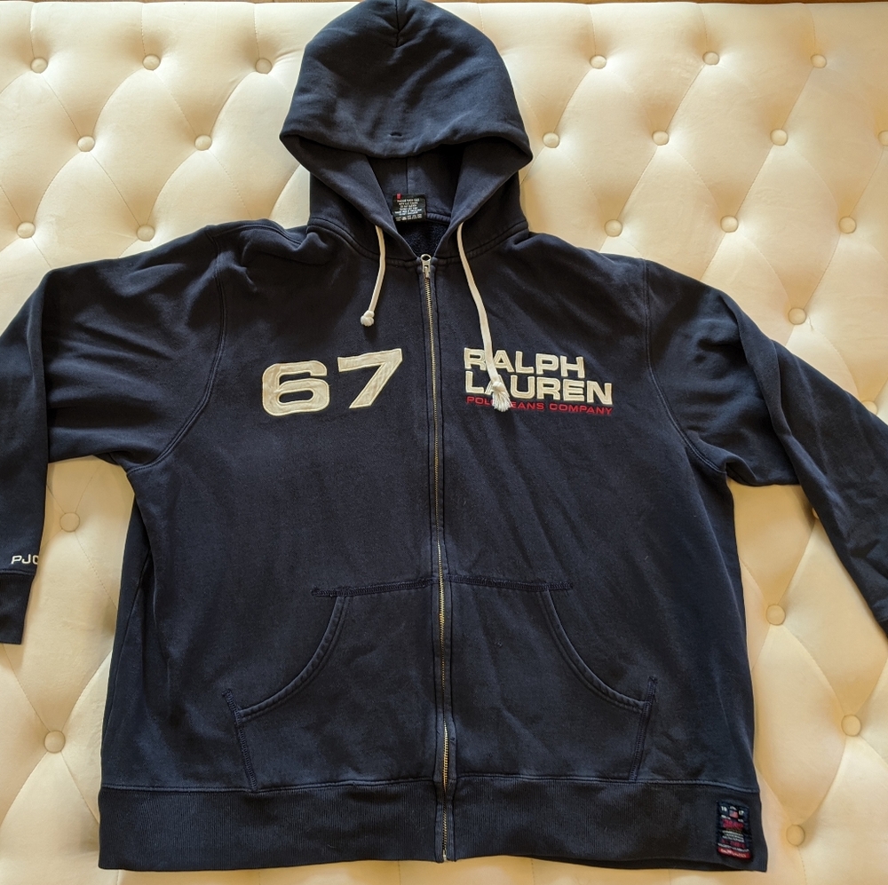 Vintage Polo Zip Up Hoodie Very Mens 2XL XXL